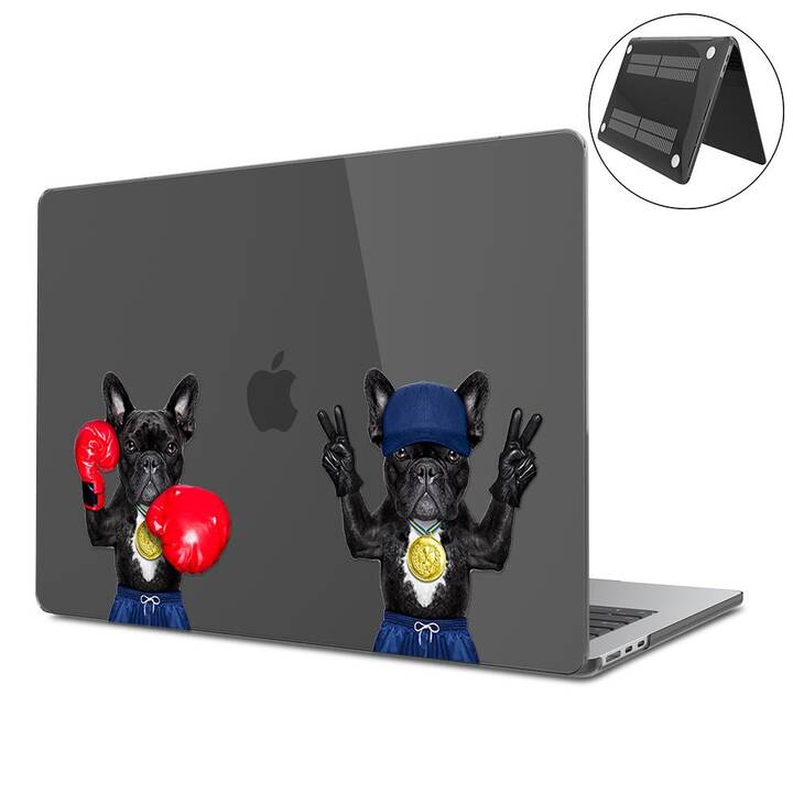 EG Coque rigide (MacBook Air 13" M2 2022, Chiens, Transparent, Noir)