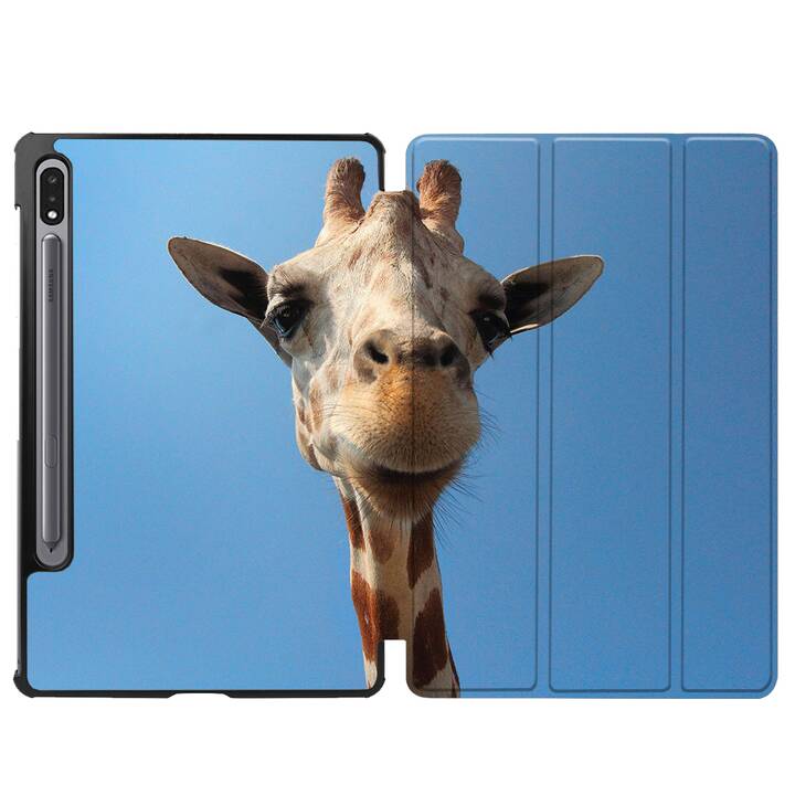 EG coque pour Samsung Galaxy Tab S8+ 12.4" (2022) - bleu - girafe