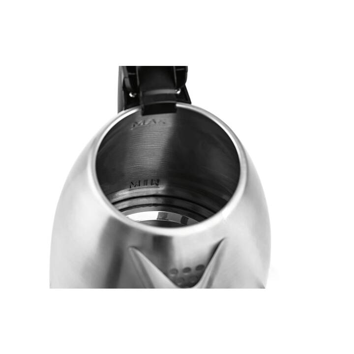 GOURMETMAXX Wasserkocher (1.8 l, Edelstahl, Silber, Schwarz)