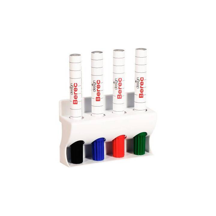 BEREC Whiteboard Marker Schmal (Schwarz, Grün, Blau, Rot, 4 Stück)