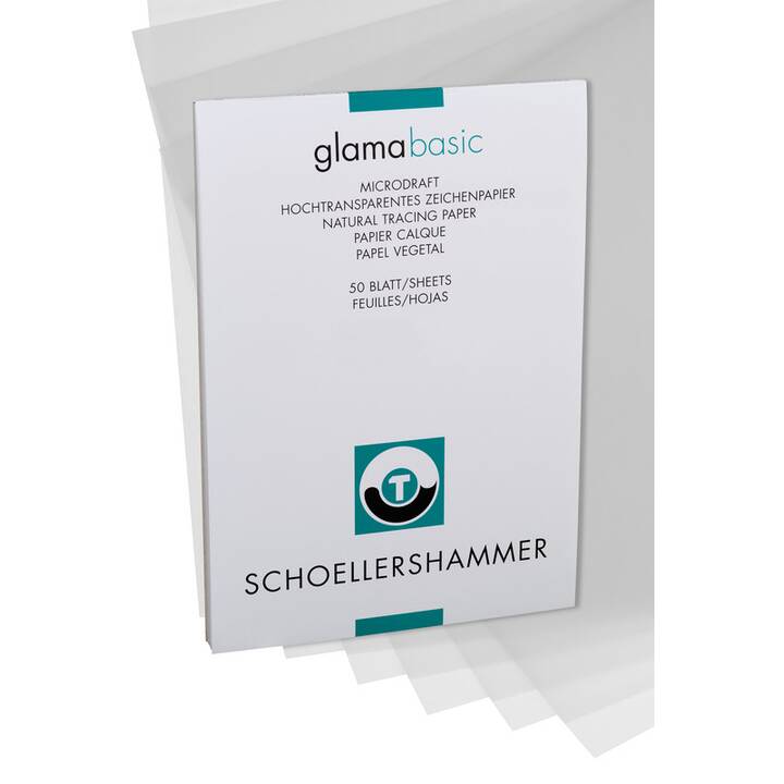 SCHOELLERSHAMMER Carta da disegno Glama Basic (Transparente, A3, 50 pezzo)
