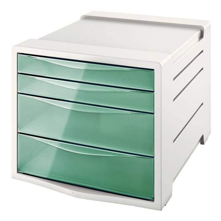 ESSELTE GROUP Cassettiera da scrivania Colour'Ice (A4, 24.5 cm  x 28.5 cm  x 36.5 cm, Verde)