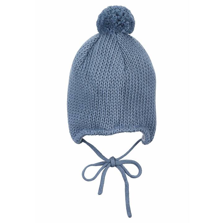 STERNTALER Bonnet de bébé Pompon (39, Bleu)