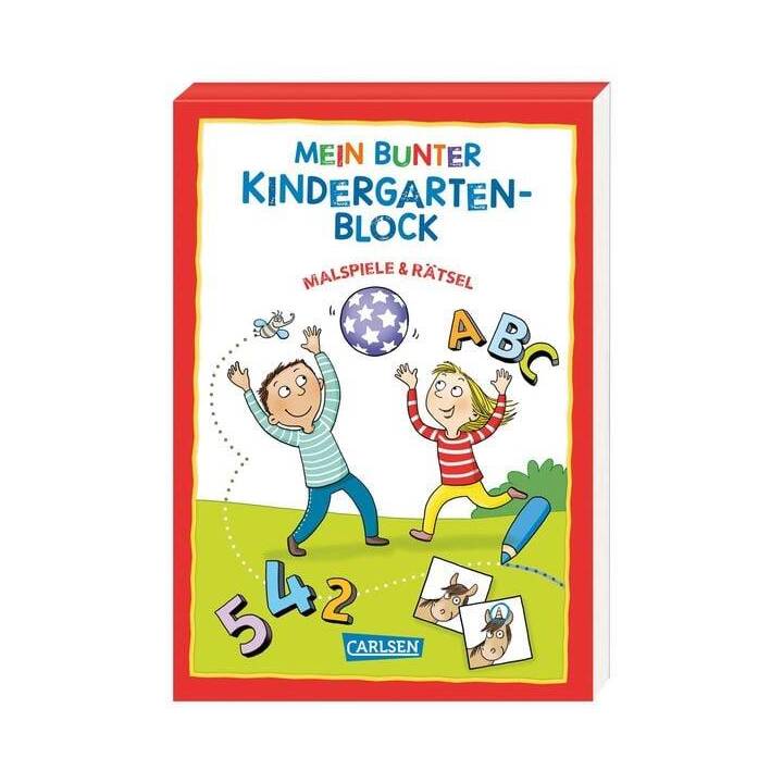 Mein bunter Kindergarten-Block: Malspiele und Rätsel