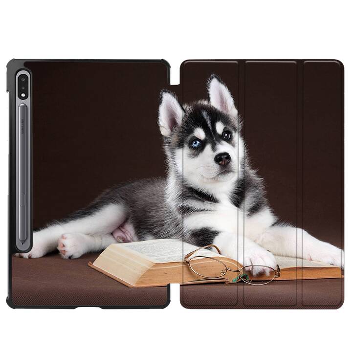 EG coque pour Samsung Galaxy Tab S8+ 12.4" (2022) - noir - chiens