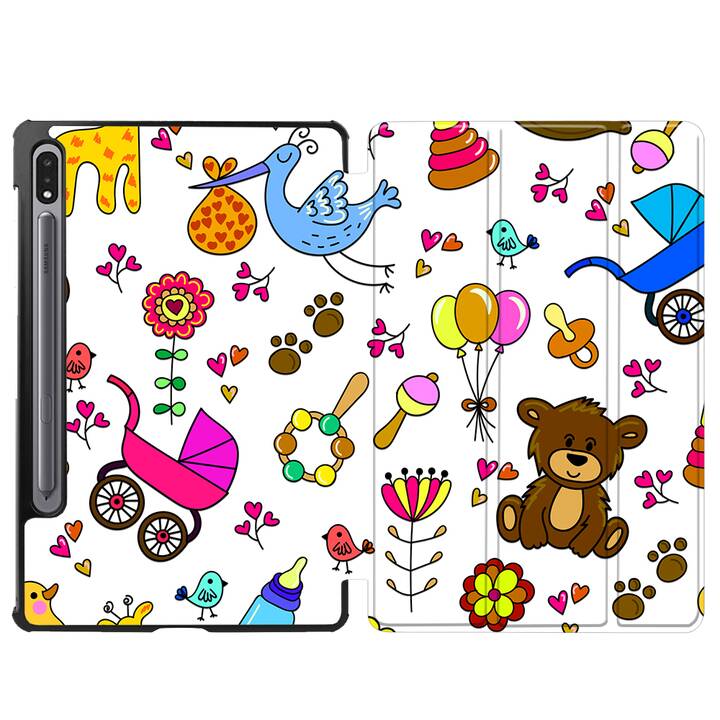 EG coque pour Samsung Galaxy Tab S8+ 12.4" (2022) - Multicolore - dessin animé