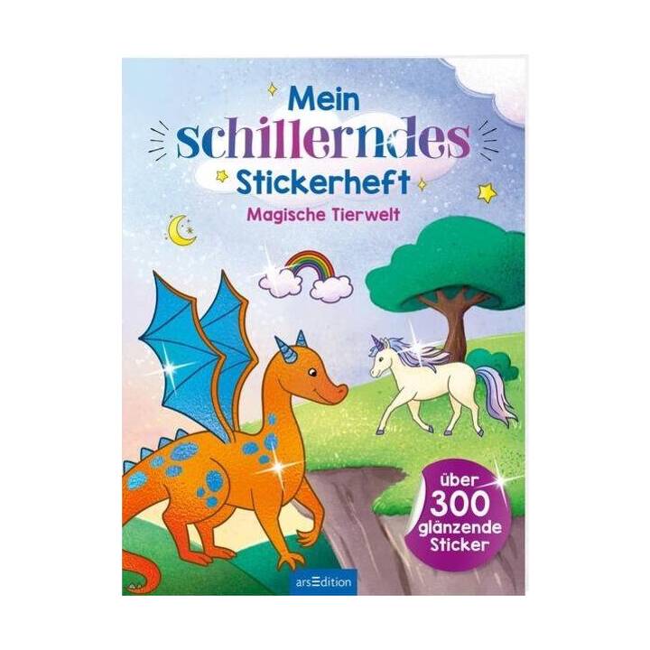 ARS EDITION Stickerbuch (Mond, Diamant, Stern, Einhorn, Dinosaurier, 300 Stück)