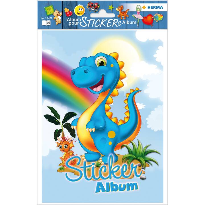 HERMA Dino Album de cartes (1 pièce, Bleu, Multicolore)