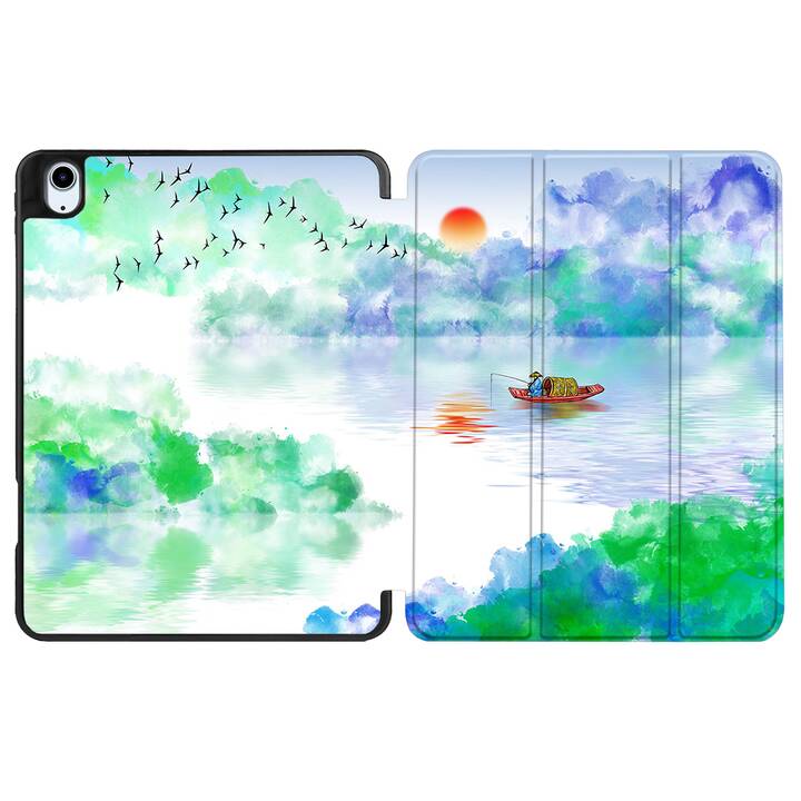 EG coque pour iPad Air 10.9" (2022) 5e génération - bleu - peinture de paysage