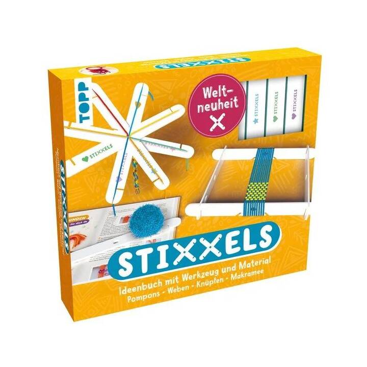 Kreativ-Set Stixxels - Das Universalwerkzeug für Makramee, Knüpfen, Pompons und Weben. Weltneuheit!