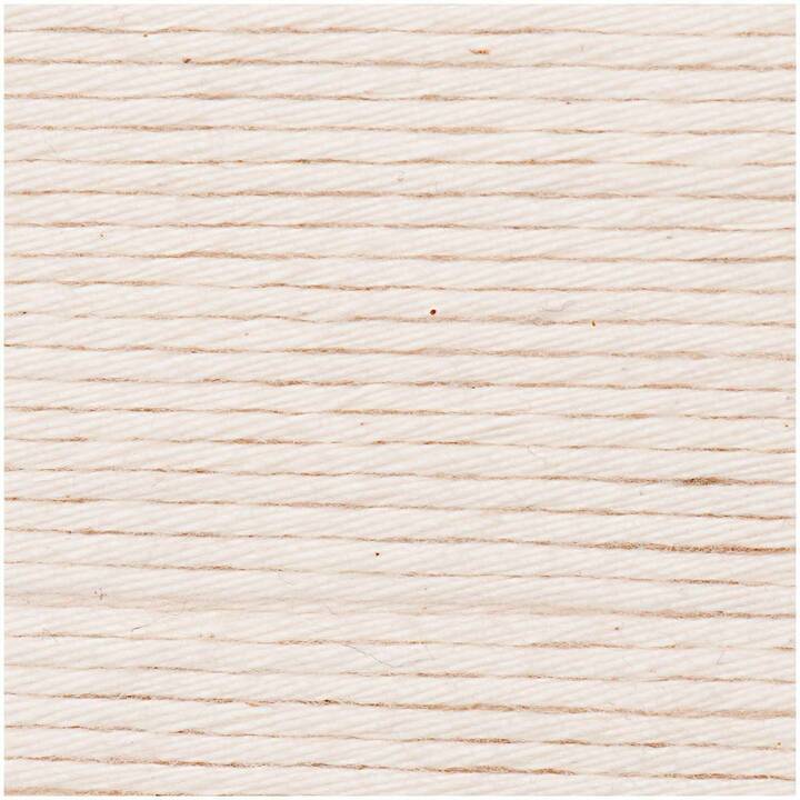 RICO DESIGN Lana Creative Cotton Aran (50 g, Beige, Natura, Bianco)