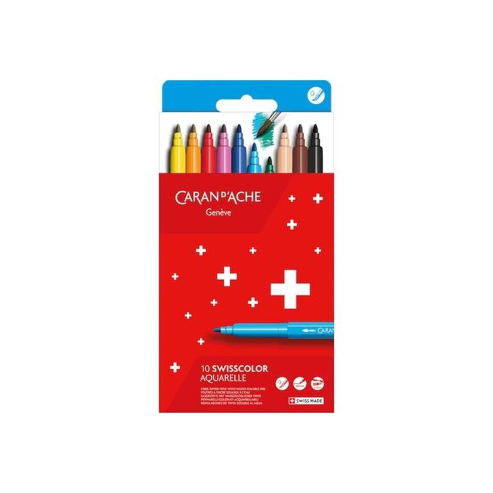 CARAN D'ACHE Crayon feutre (Multicolore, 10 pièce)