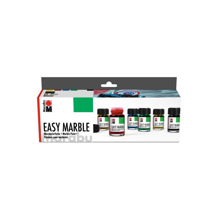 MARABU Kreativfarbe Easy Marble Set (6 x 15 ml, Mehrfarbig)