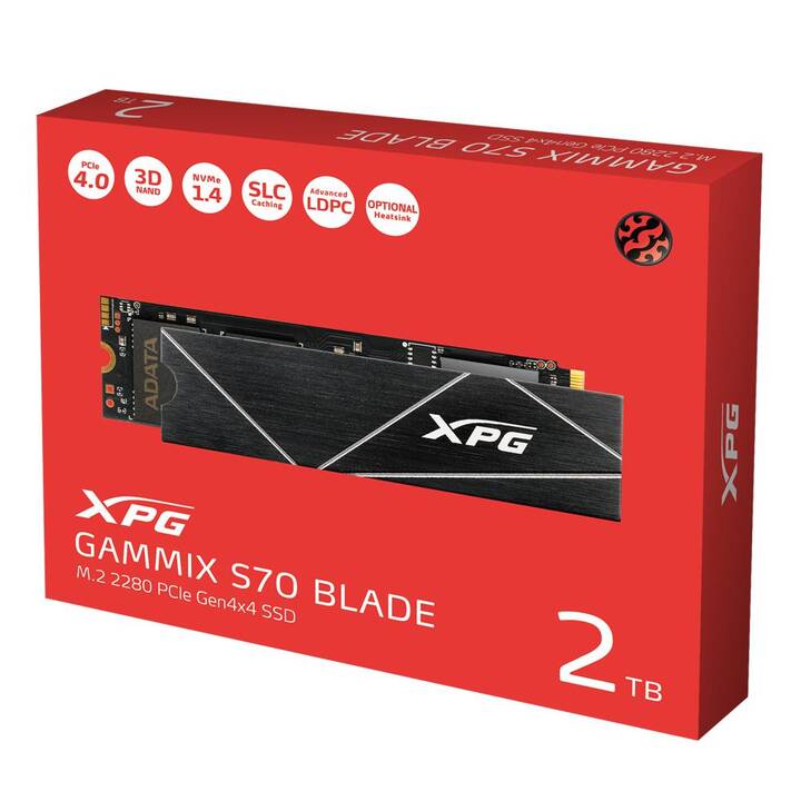 ADATA XPG GAMMIX S70 (PCI Express, 2000 GB, Schwarz)