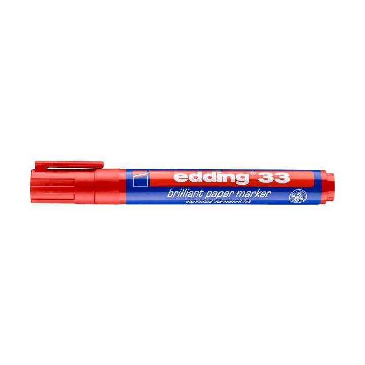 EDDING Marqueur permanent 33 (Rouge, 1 pièce)