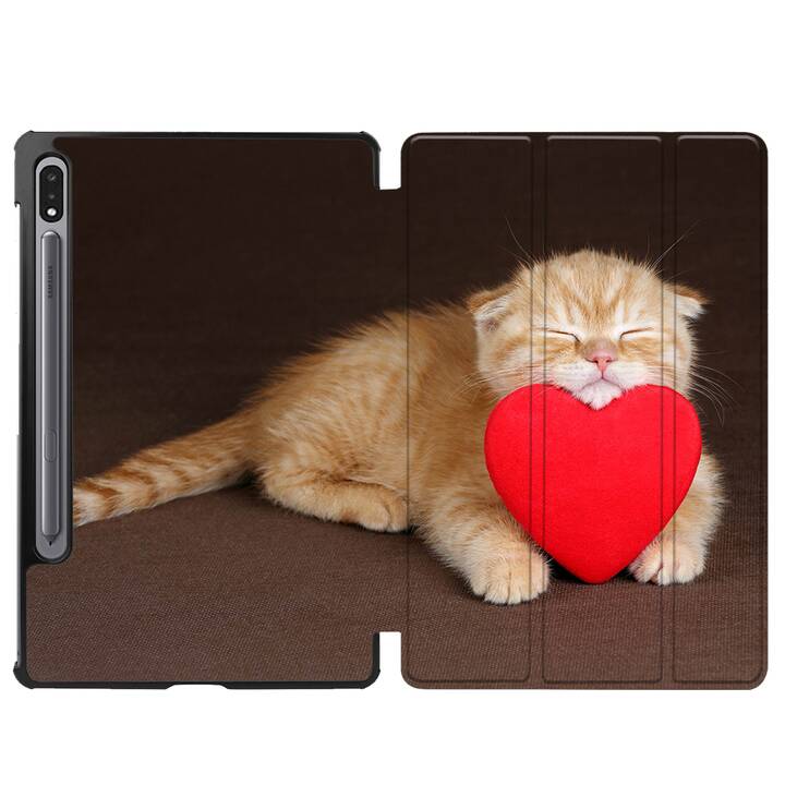 EG coque pour Samsung Galaxy Tab S8+ 12.4" (2022) - marron - chats