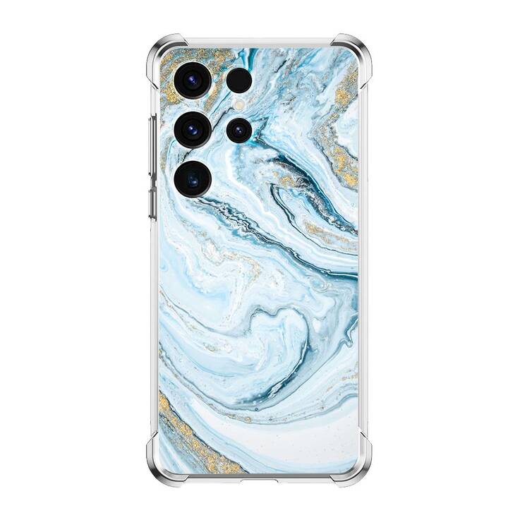 EG Backcover (Galaxy S23 Ultra, Marmor, Blau)