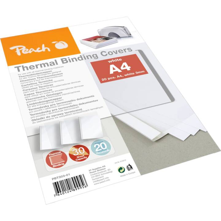 PEACH Cartellina trasparente (Bianco, A4, 20 pezzo)