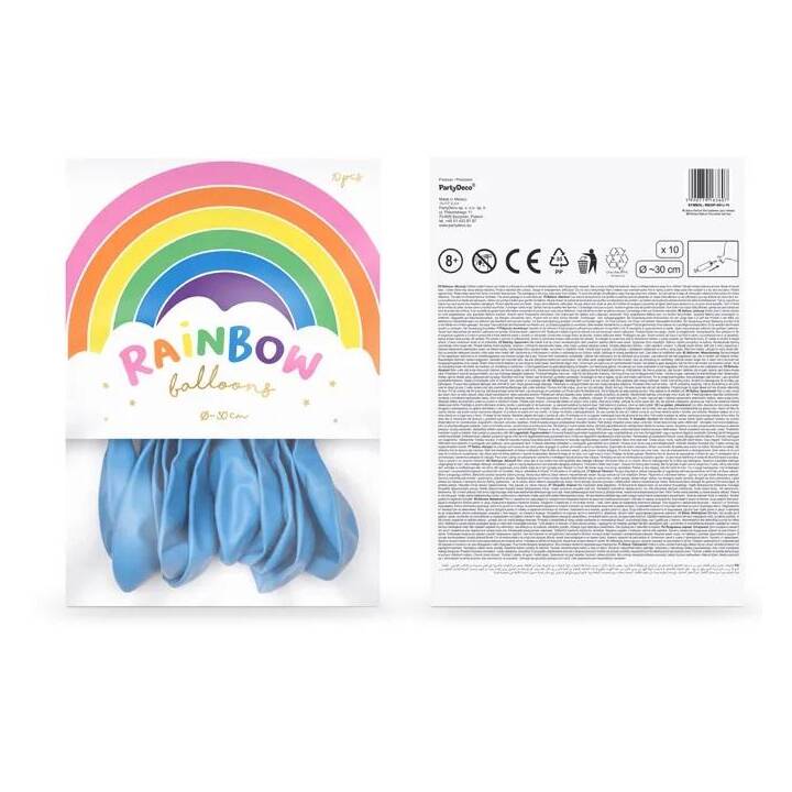 PARTYDECO Ballon Uni Rainbow (30 cm, 10 pièce)