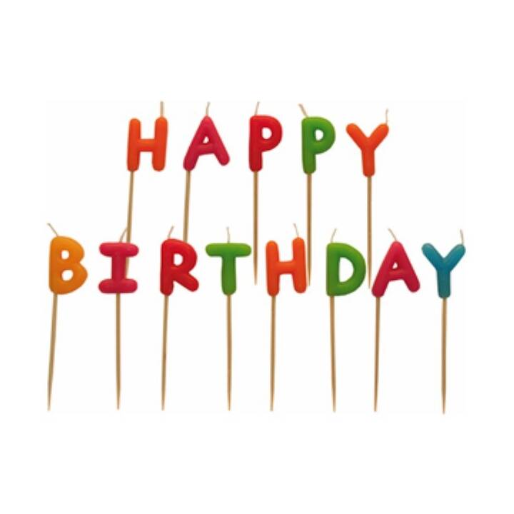 RIETHMÜLLER Candela per torta Happy Birthday (13 pezzo, Compleanno, Multicolore)