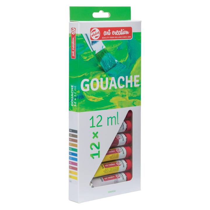 TALENS Plakatfarbe Gouache Set (12 x 12 ml, Mehrfarbig)
