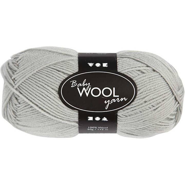 CREATIV COMPANY Wolle Merino (50 g, Hellgrau, Grau)