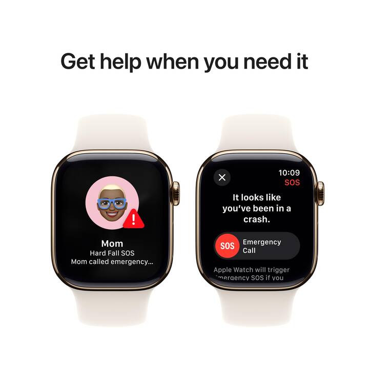 APPLE Watch Series 10 GPS + Cellular (42 mm, Titane, 4G, M/L)