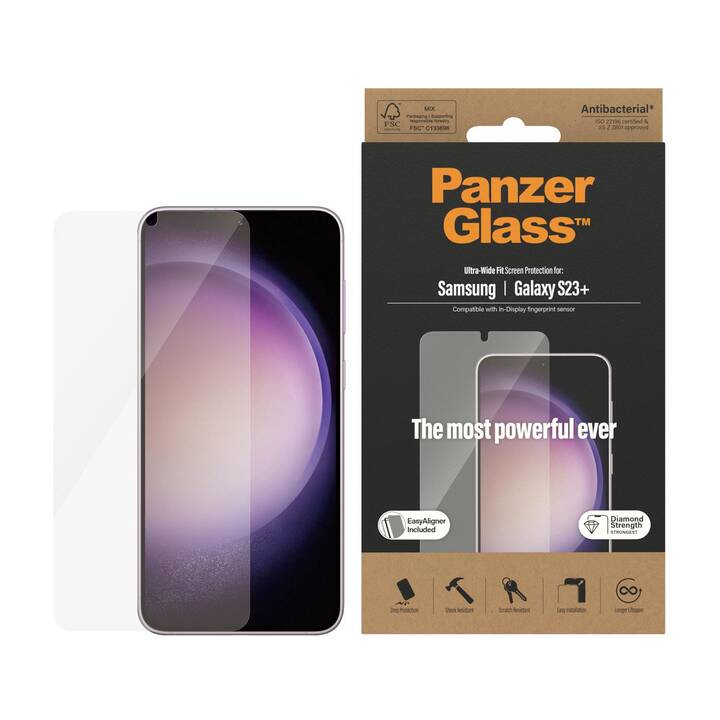 PANZERGLASS Verre de protection d'écran Ultra Wide Fit (Galaxy S23+, 1 pièce)
