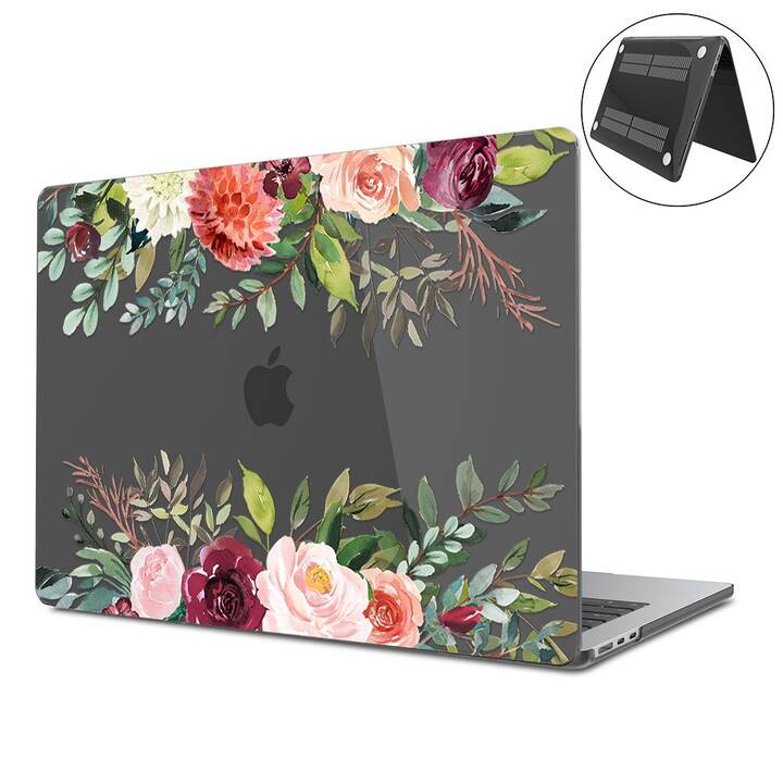 EG Hardcase (MacBook Air 13" M2 2022, Blumen, Transparent, Schwarz)