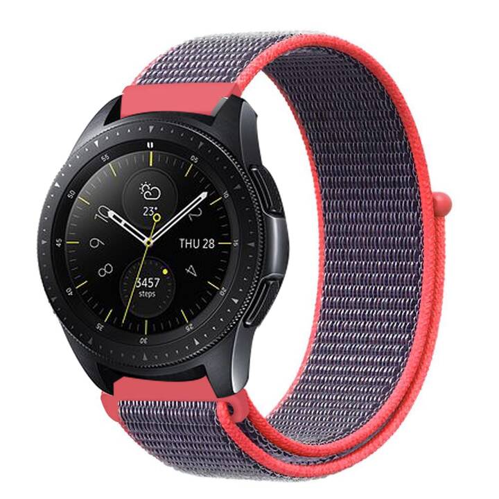 EG Cinturini (Samsung Galaxy Galaxy Watch3 45 mm, Grigio scuro, Rosso)