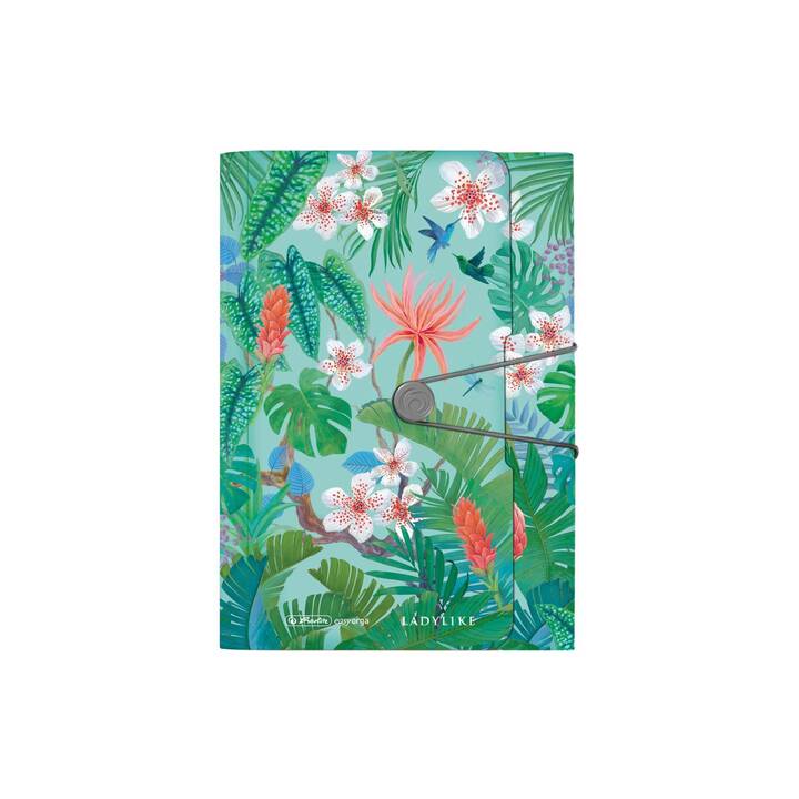 HERLITZ Cartellina con elastico Ladylike Jungle (Multicolore, A4, 1 pezzo)