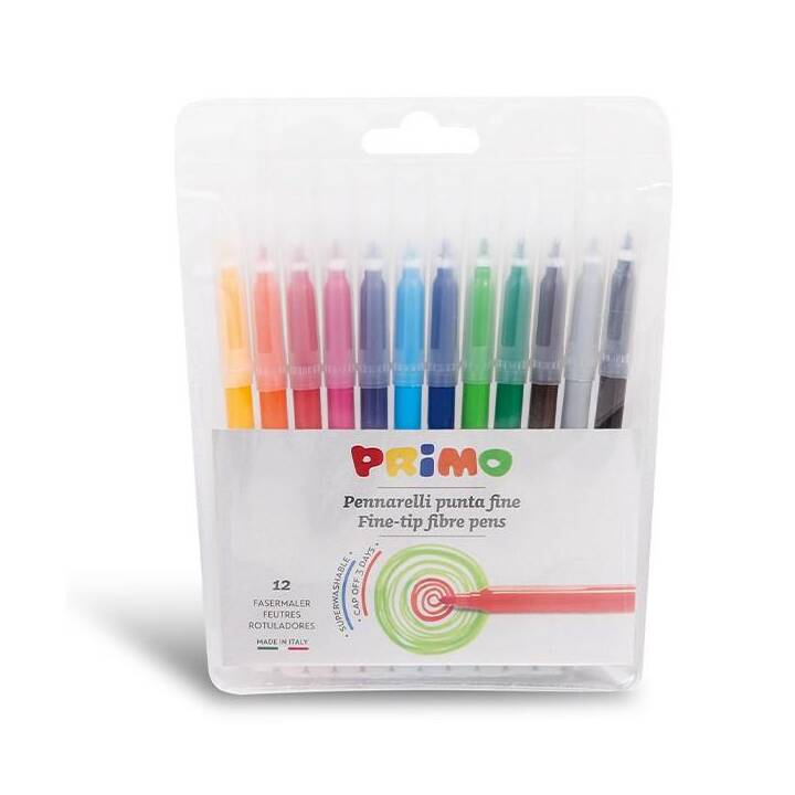 PRIMO 605PEN12B Crayon feutre (Coloris assortis, 12 pièce)