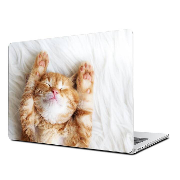 EG Coque rigide (MacBook Air 13" M2 2022, Chats, Brun)