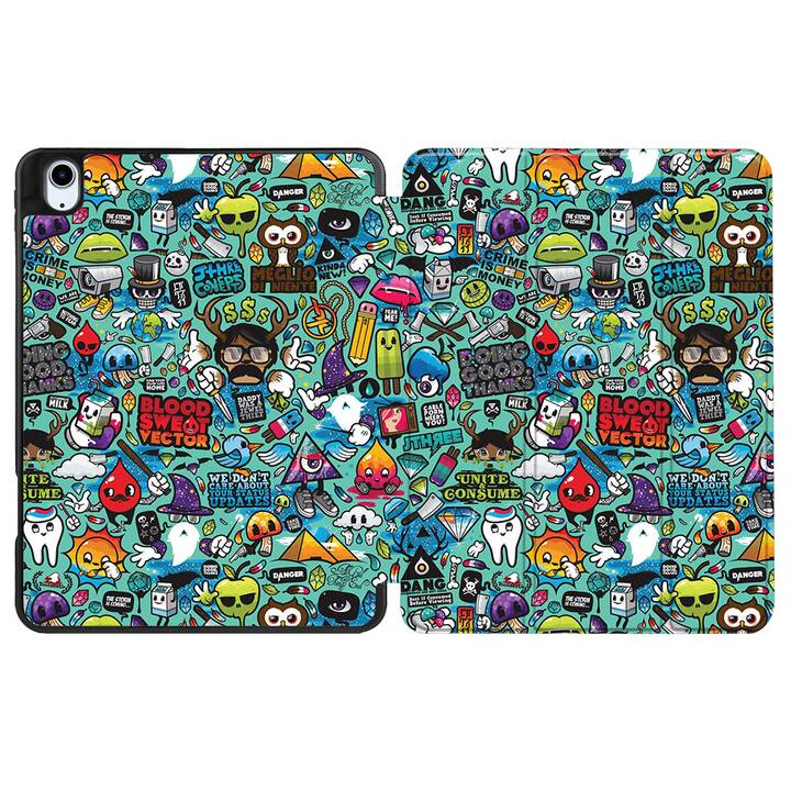 EG custodia per iPad Air 10.9" (2022) 5a generazione - verde - graffiti