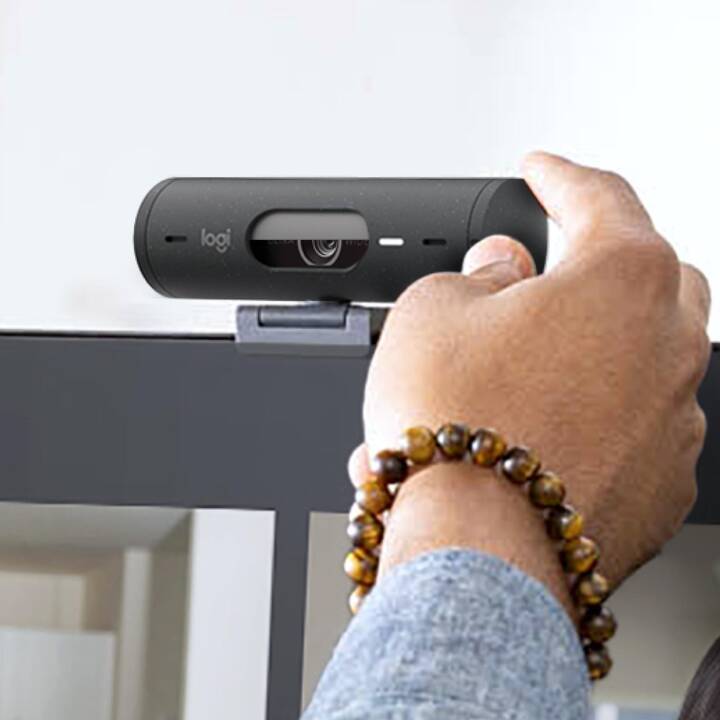 LOGITECH Brio 500 Webcam (4 MP, Grau)