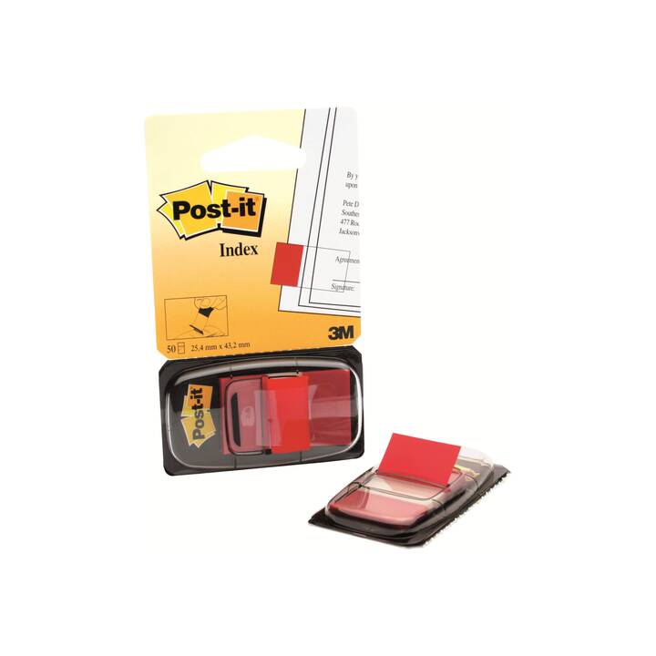 POST-IT Notes autocollantes Index Tabs (50 feuille, Rouge)