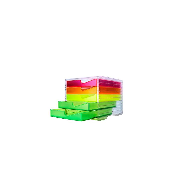 STYRO Büroschubladenbox NEONline (A4, 27 cm  x 34 cm  x 25.5 cm, Mehrfarbig)