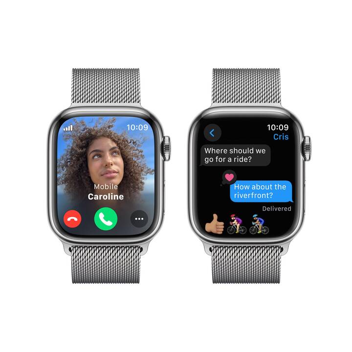 APPLE Watch Series 9 GPS + Cellular (41 mm, Acier inox, 4G)