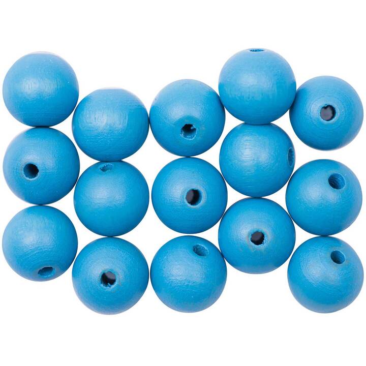 RICO DESIGN Perlen (15 Stück, Holz, Blau)
