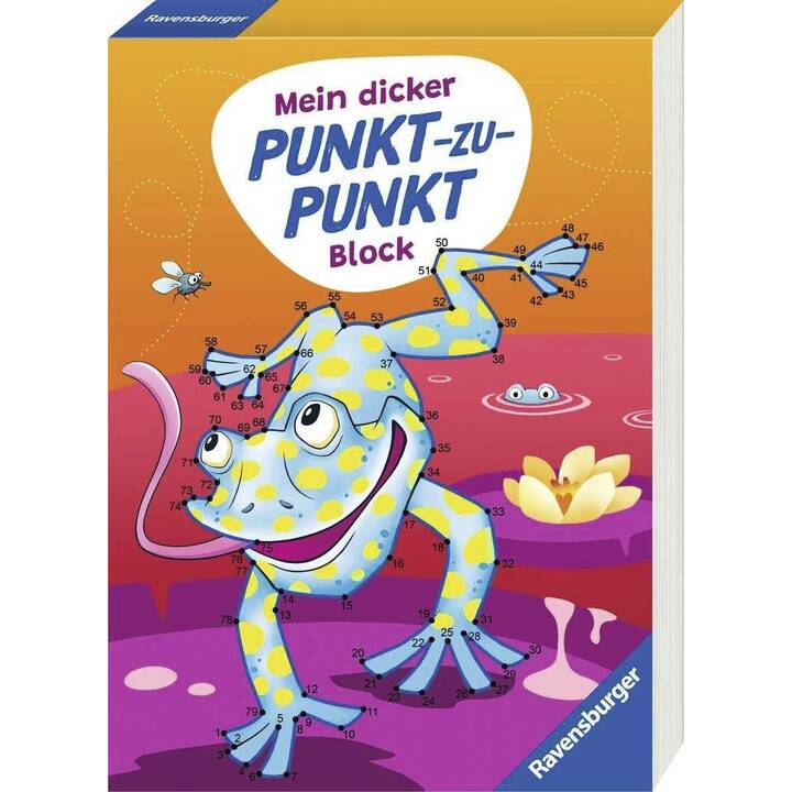 Ravensburger Mein dicker Punkt-zu-Punkt-Block - mit 125 lustigen Motiven und Rätseln zum Verbinden und Ausmalen