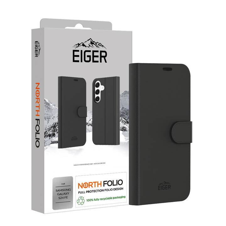 EIGER Flipcover North Folio (Galaxy S24 FE, Schwarz)