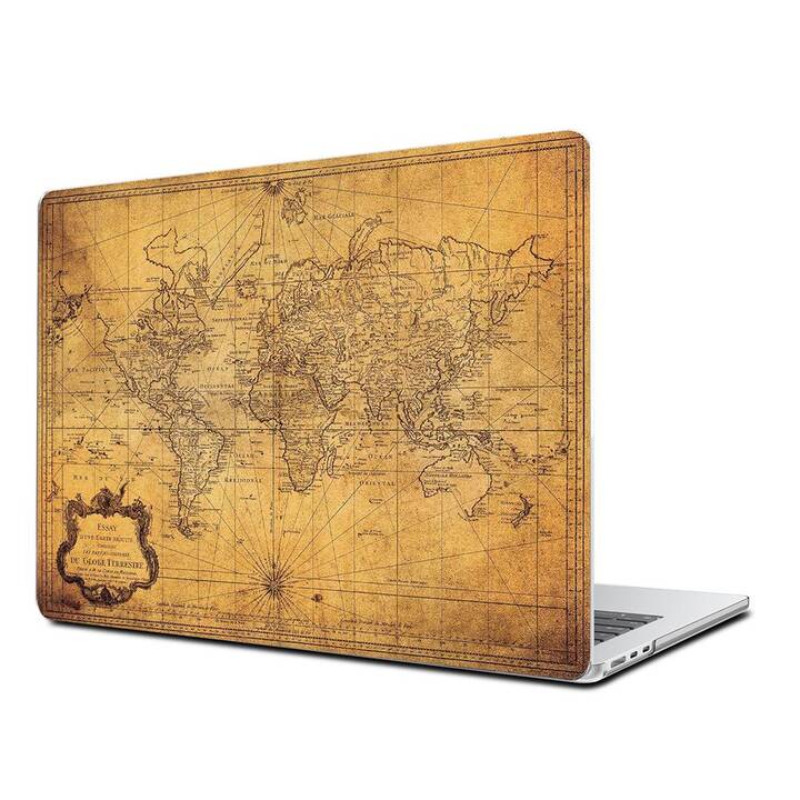 EG Coque rigide (MacBook Air 13" M3 2024, Carte géografique, Brun)