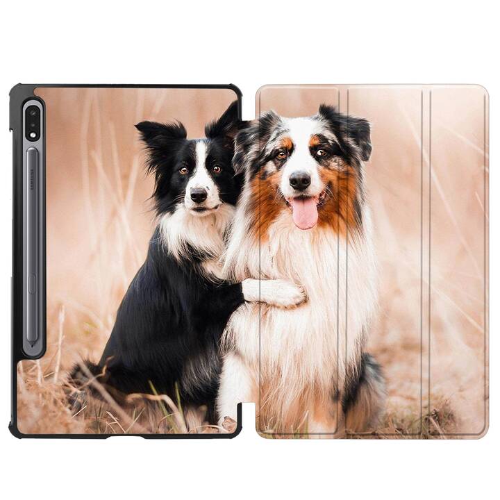 EG coque pour Samsung Galaxy Tab S8+ 12.4" (2022) - marron - chiens