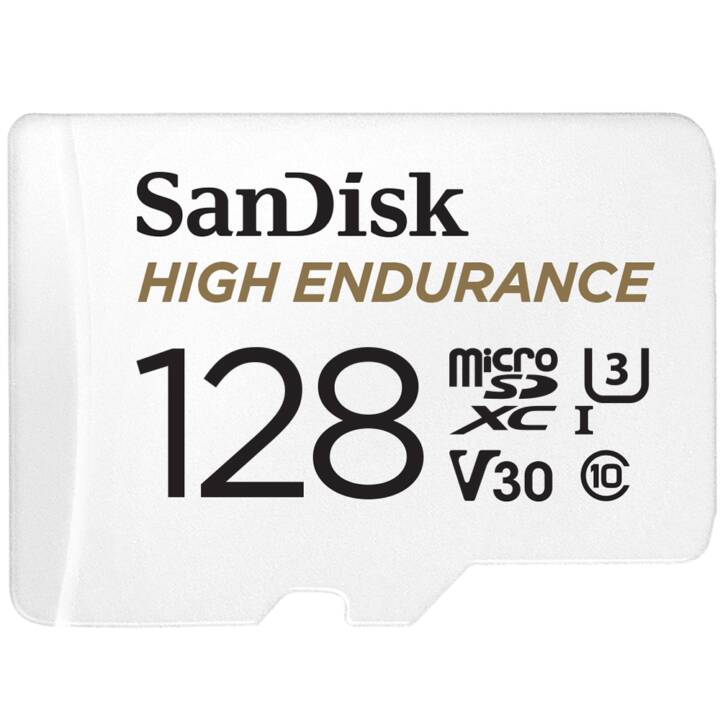 SANDISK MicroSDXC UHS-I High Endurance (Class 10, 128 GB, 100 MB/s)