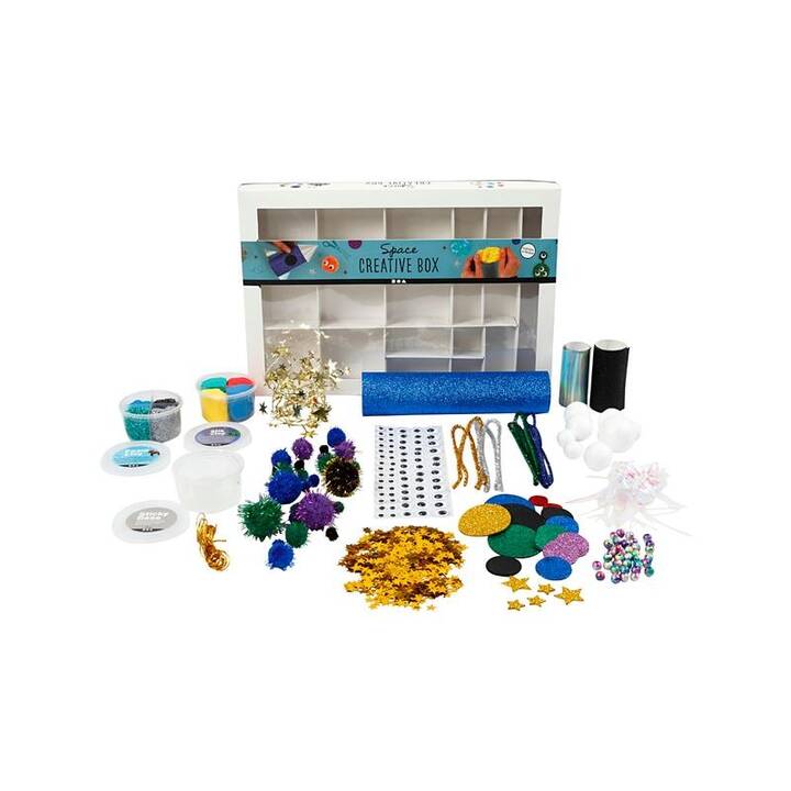 CREATIV COMPANY Bastelmaterial-Box (Dekorieren, Sticken, Modellieren, Kleben)