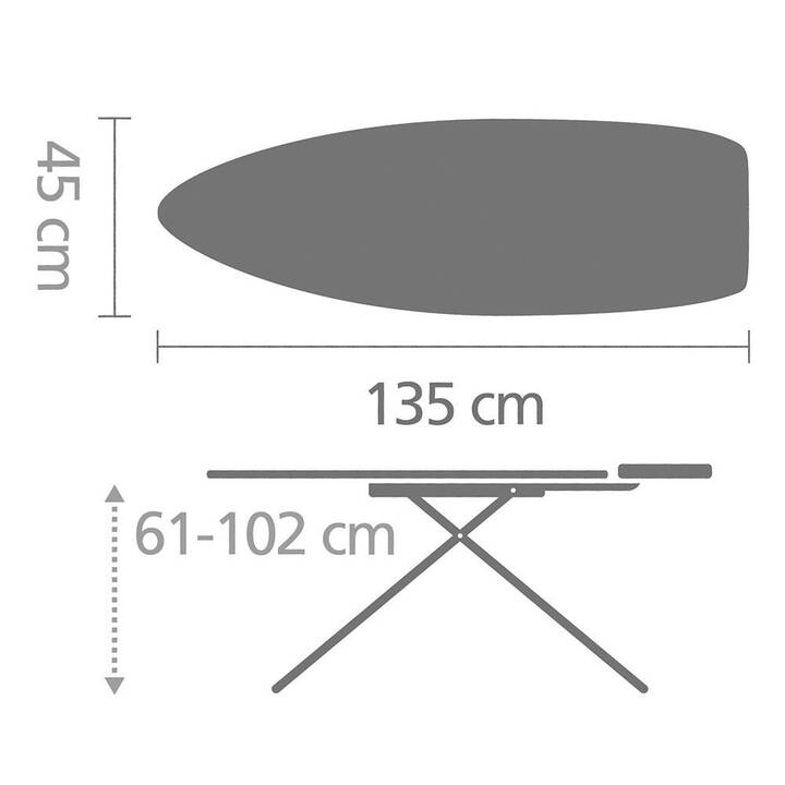 BRABANTIA 108945 Planche à repasser (135 cm x 45 cm)