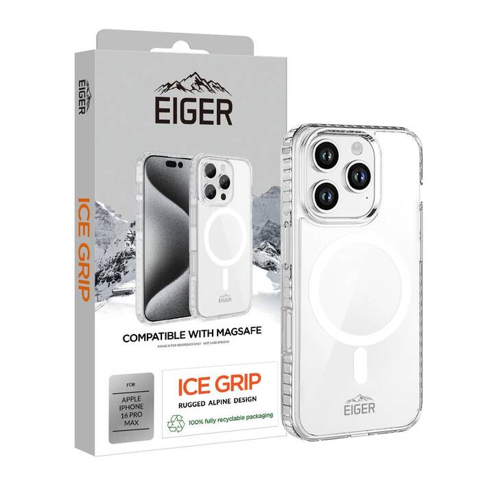 EIGER Backcover MagSafe Ice Grip (iPhone 16 Pro Max, Transparente)