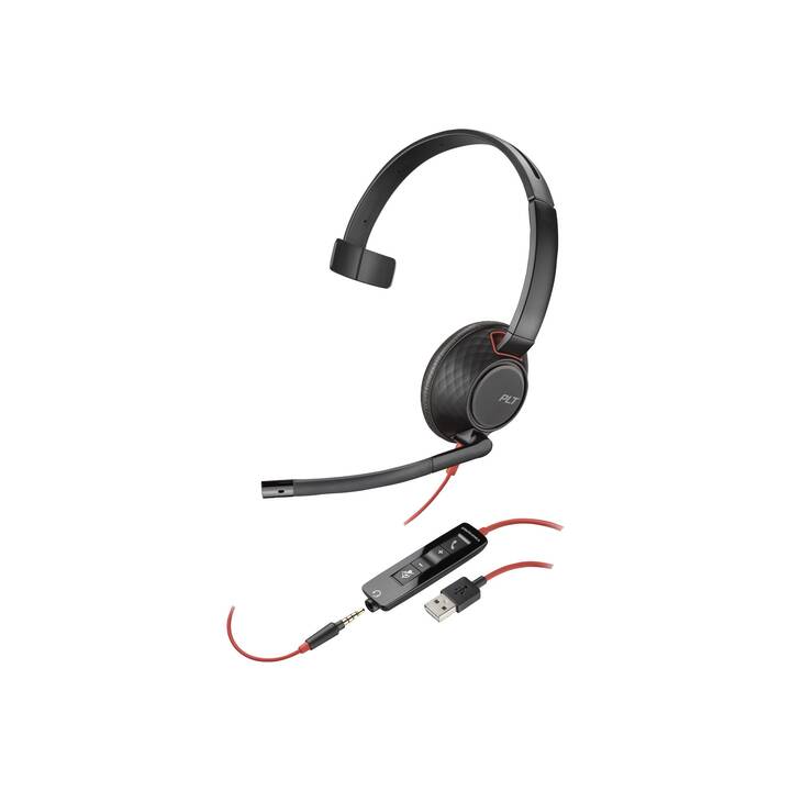 HP Office Headset Blackwire 5210 (On-Ear, Kabel, Schwarz)