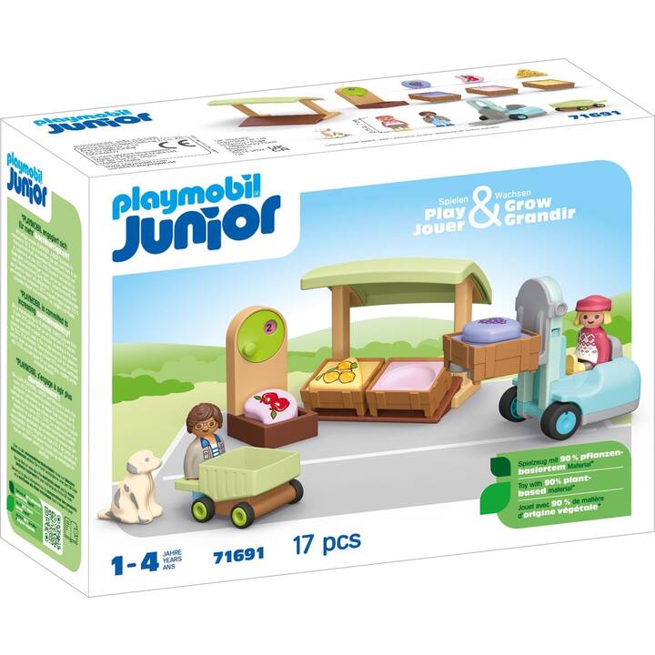 PLAYMOBIL Junior Bio-Marktstand & Gabelstap (71691)