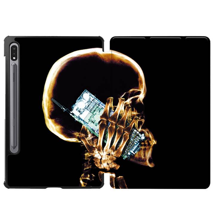 EG coque pour Samsung Galaxy Tab S8+ 12.4" (2022) - noir - tête de mort